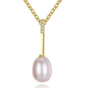 

MetJakt S925 Sterling Silver 7-8mm Freshwater Pearl Micro Inlaid 3A Zircon Fashion Elegant Women's Necklace