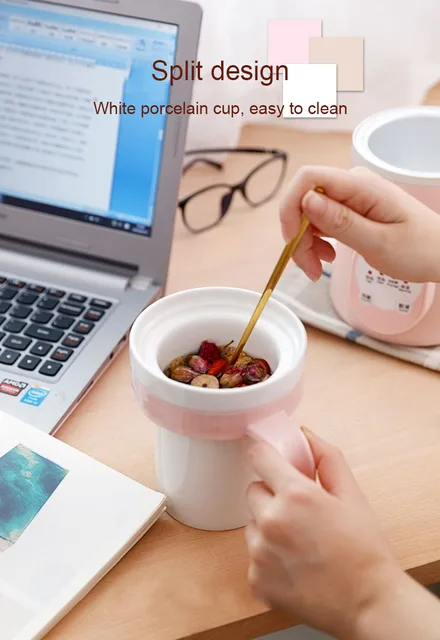 Ceramics Mini Electric Water Kettle Thermal Heating Cup