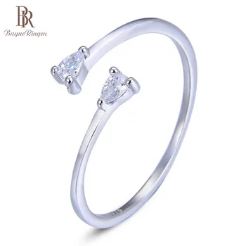 

Bague Ringen New 3colors Women Finger ring Tail ring S925 Sterling silver Jewelry Crystal Heart Creative Fine gift Wholesale