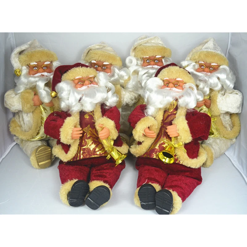 

17cm Christmas Sitting Santa Claus Doll Xmas Figurine Home Room Decoration Decor