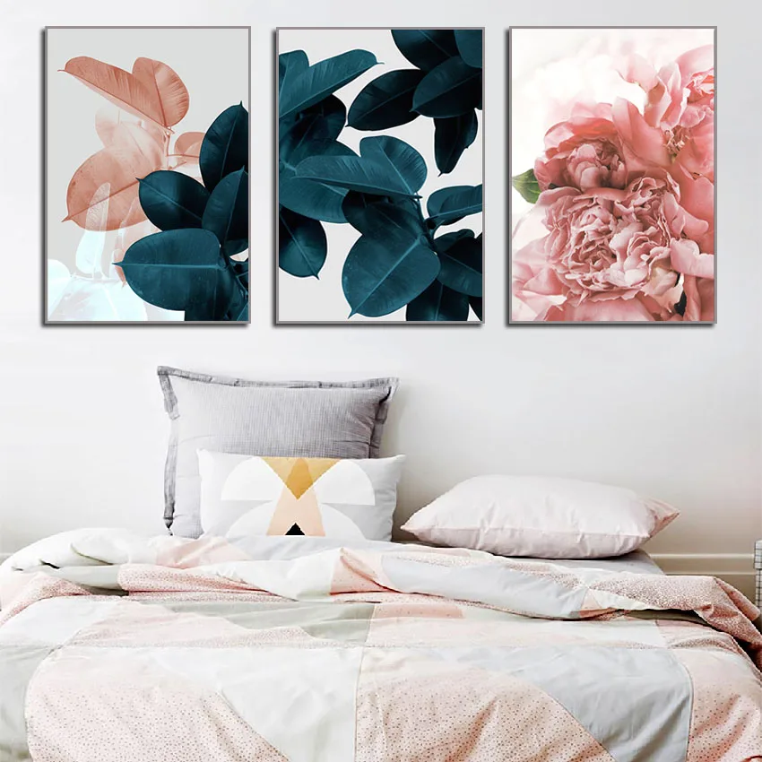 

Abstract Plant and Flower Leaf Canvas Painting Nordic Poster Prints Wall Art Pictures for Living Room Bedroom Decoration