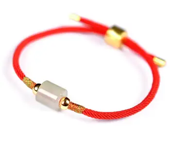 

Longjie jade Red Rope Bracelet hand woven Lutong lovers new Chinese style hand rope