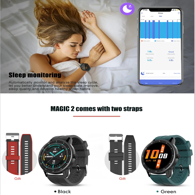 Смарт часы Kospet MAGIC водонепроницаемые спортивные с фитнес трекером и Bluetooth