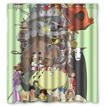 

Bathroom Shower Curtains Anime Collection Totoro Spirited Away Eco-friendly Waterproof Fabric Shower Curtain