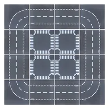 Estrada da cidade rua baseplate reta curva crossroad splicing rodapé diy criador tijolos placa base blocos de construção crianças brinquedos
