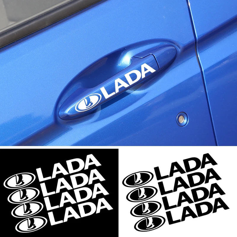 4 шт. наклейки на дверные ручки автомобиля зеркало заднего вида для lada VESTA niva kalina