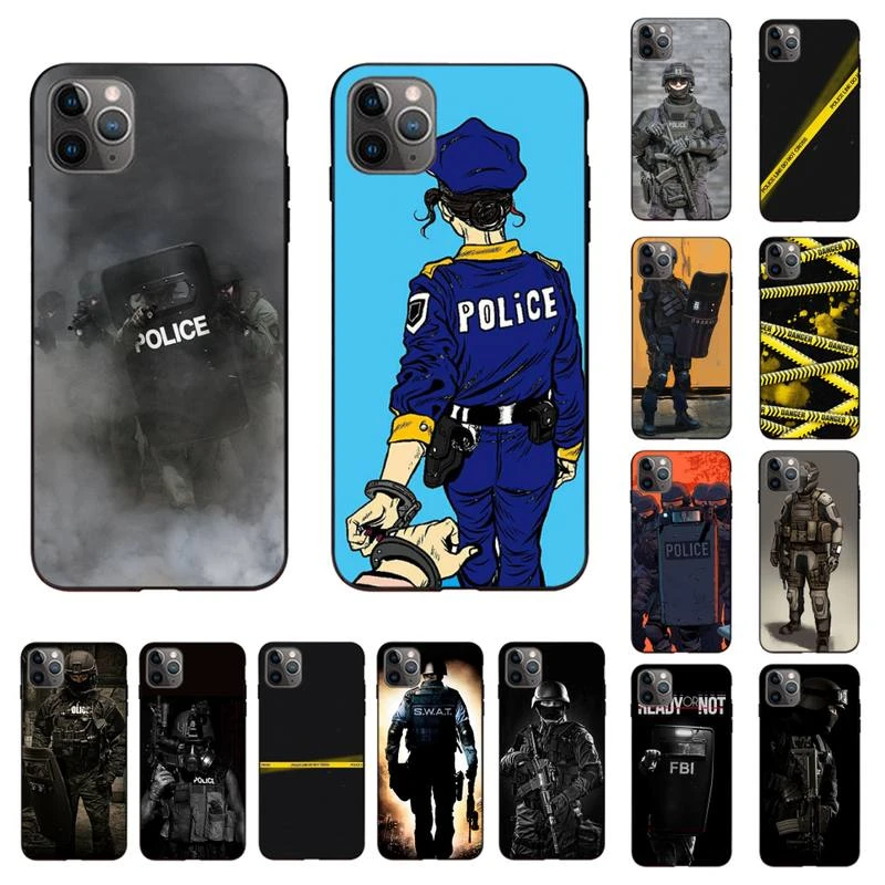 MaiYaCa Police Phone Case for iPhone 11 12 13 mini pro XS MAX 8 7 6 6S Plus X 5S SE 2020 XR cover phone cases for iphone xr