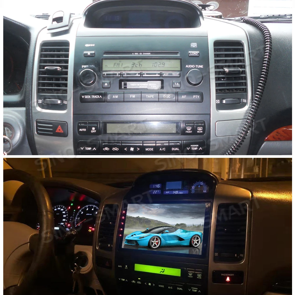 Best Sinosmart Android 8.1 Car for Toyota Prado 2004-2013 GPS Navigation Radio 2din 2.5D IPS/QLED Screen 14