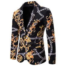 Роскошный брендовый блейзер в стиле барокко с цветочным принтом, Мужской приталенный свадебный смокинг, мужской пиджак, сценический костюм певицы, Homme DJ Club, Мужской Блейзер XXL