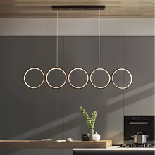 Plafonnier led post moderne composé d'anneaux, design nordique minimaliste, idéal pour un salon, une salle à manger, un café, un couloir ou un bar