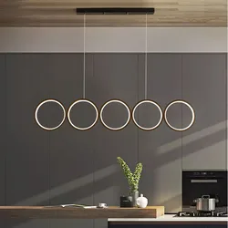 Postmodern led living room dining room ring chandelier Nordic minimalist long style cafe corridor bar indoor chandelier