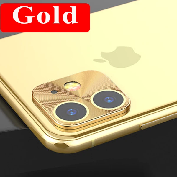 Gold Защита для объектива камеры кольцо на iPhone 11 Pro закаленное стекло для iPhone 11Pro MAX телефон металлический сплав Телефон задняя защита - Цвет: Gold