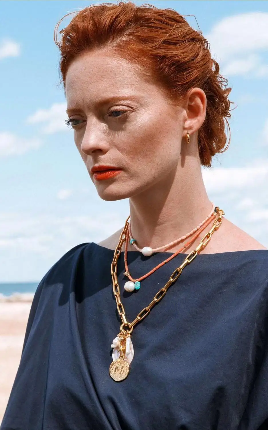 Boho-Puka-naturel-naturel-corail-Collier-femmes-d-claration-perle-baroque-bijoux-Collier-ras-du-cou