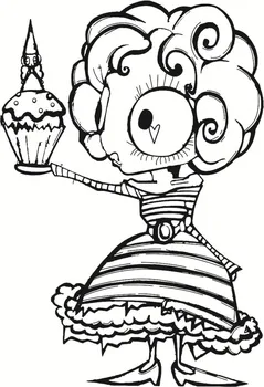 

10x8 Cute girl holding cake in hand Transparent Clear Stamps for Scrapbooking for DIY Card Making Cutting Crafts Stencil