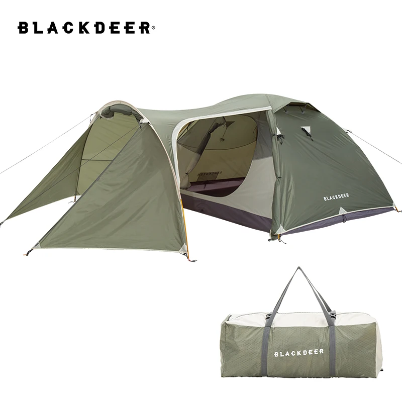 Camping Tent Blackdeer Expedition Camping Tent One Bedroom & One Living Room for 3-4 people 210D Oxford PU3000 mm Hiking Trekking Tent