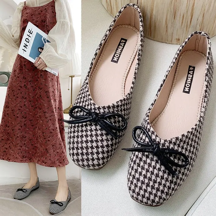 

Square Head Shoes Women's 2020 Spring New Style Korean-style Versitile Fashion Online Celebrity INS Fashion Bow Shallow Mouth Sh
