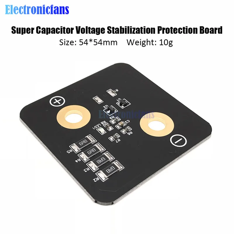 

2.8V 3000F Super Capacitor Voltage Stabilization Protection Board 5.4*5.4cm Regulator Balance Board Super Farad Capacitor