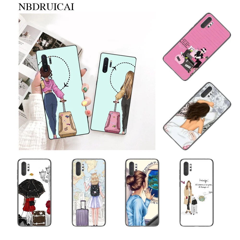 NBDRUICAI Vogue Girl Дорожный Чехол черный мягкий чехол для телефона Samsung Note 3 4 5 7 8 9 10 pro M10 20