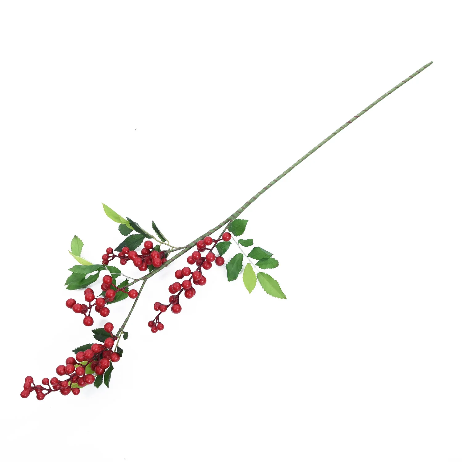 1 шт., искусственные красные ягоды, растения, листья, пластиковые искусственные фруктовые ветки для DIY, рождественские, новогодние, свадебные, вечерние, для дома