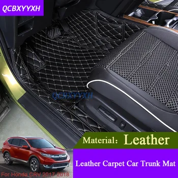 

Car Floor Mat For Honda CRV CR-V 2017 2018 3D Leather All Leather Tray Carpet Cargo Liner Custom Fit Car Trunk Mat StylingCarpet