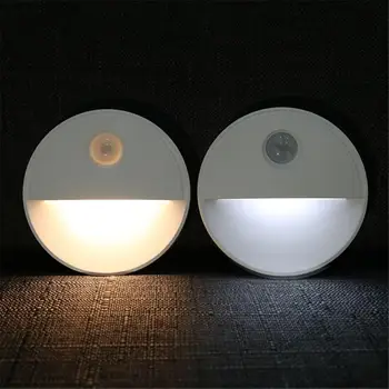 

1PC Human Induction LED Round Night Light Energy Saving For Kitchen Closet Round Human Induction Night Light Dropshipping
