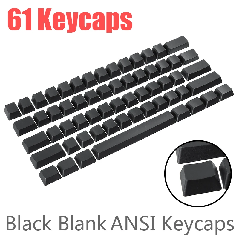 For MX Switches Mechanical Keyboard 1pc Black Blank 61 Keycaps Keys Gaming Key Caps Thick PBT Pohiks | Компьютеры и офис