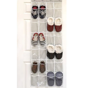 

Back Door Shoe Storage Bag Wall-mounted Non-woven Shoes Hanging Organizer Transparent Travel Storage Tidy Organizer Bags J50