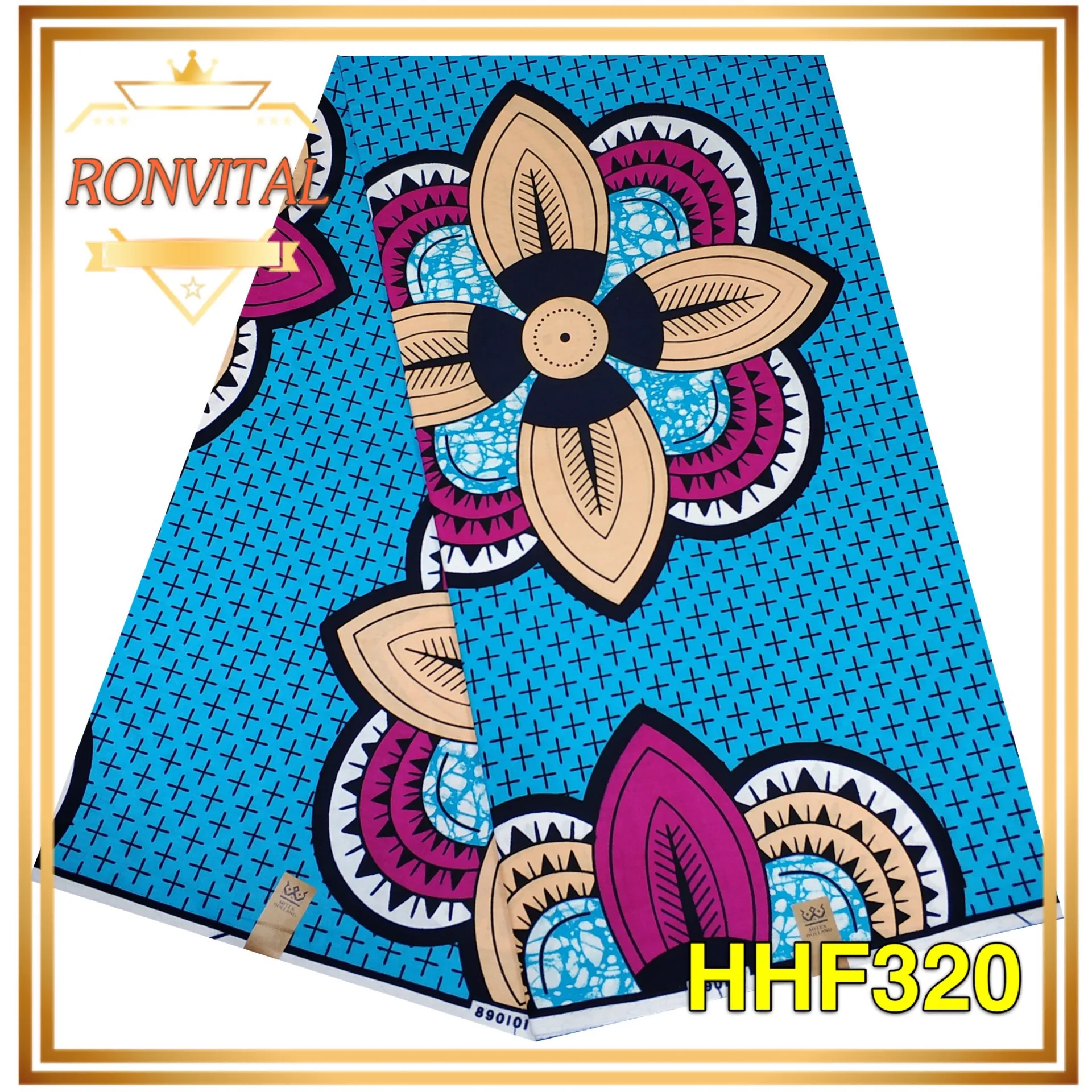 Женское платье, сделай сам, ткань, воск RONVITAL, распродажа, Африканский воск, высокое качество, хлопок, материал с принтом, сделай сам, ткань, 6 ярдов/партия