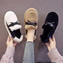 Лоферы; женская обувь на плоской подошве; теплая зимняя обувь на меху с круглым носком; женская повседневная обувь без застежки; zapatos de mujer