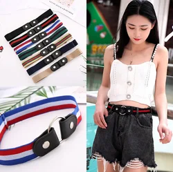 Women's Lazy Invisible Elastic Belt Versatile Simple Punch-Free Trendy Ins Style Pants Belt Casual Belt Female Woman Belts
