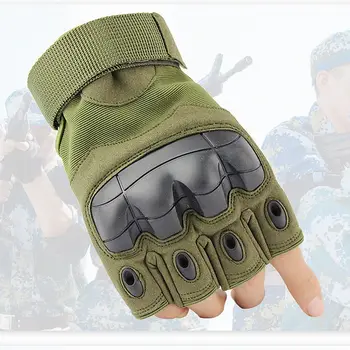 

Outdoor Men's Gloves Tactical Gloves Half Finger Sports Military Armor Protection Shell Gloves For Hiking Riding Cycling Camping
