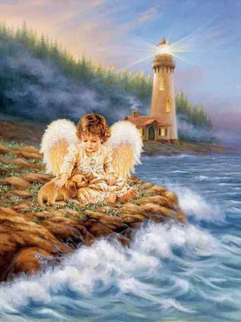 5D DIY Алмазная картина ангел изображение девушки Пейзаж Вышивка крестиком полная Мозаика из стразов Алмазная вышивка настенные украшения - Цвет: 13