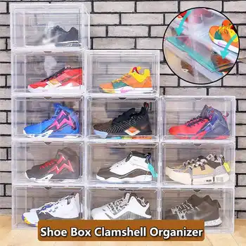 

Thickened Flip Shoes transparent Drawer Case Plastic Shoe Boxes Stackable Box Storage Shoe Box Storage Organizer Shoe Rack