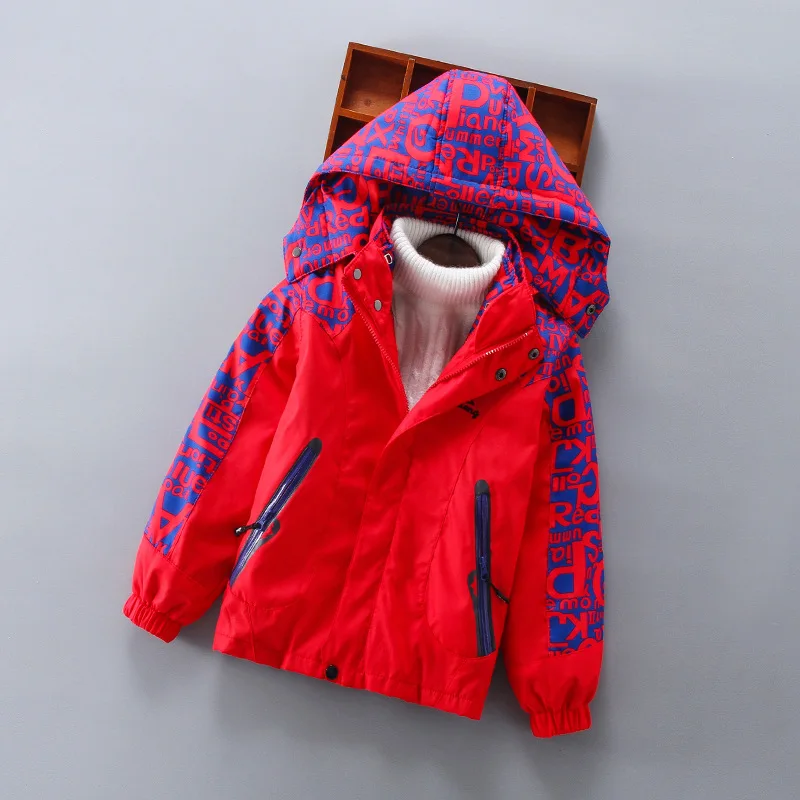 

Autumn & Winter New Style Thick Kids' Overcoat 2018 New Style Padded Deconstructable Three-in-One Lettered CHILDREN'S Jacket