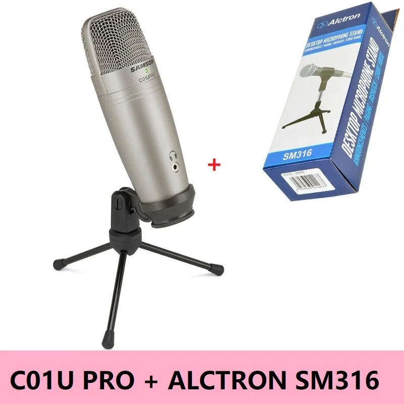 Samson C01u Pro Usb Studio Hypercardiod микрофон для мониторинга в реальном времени Большой мембранный конденсаторный микрофон Plug& Play Stand - Цвет: C01U PRO and SM316