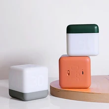 Светодиодный энергосберегающий настольный светильник, креативный флип-светильник для времени, ночник, волшебный куб, забавный Ночной светильник, ночник для кормления, для спальни, теплый