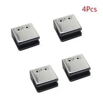 

4PCS Stainless Steel Square Clamp Holder Glass Bracket Clip for Bathroom Glass