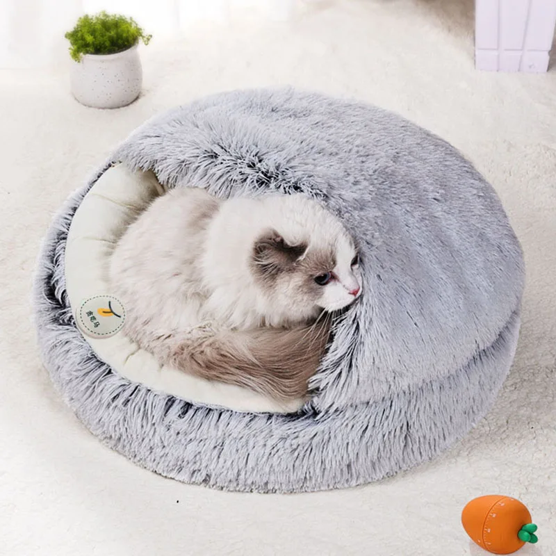 

Litter Pet Winter Warm Bed Machine Washable Enclosed Soft Long Plush Cat Litter Dog Kennel Available For All Seasons