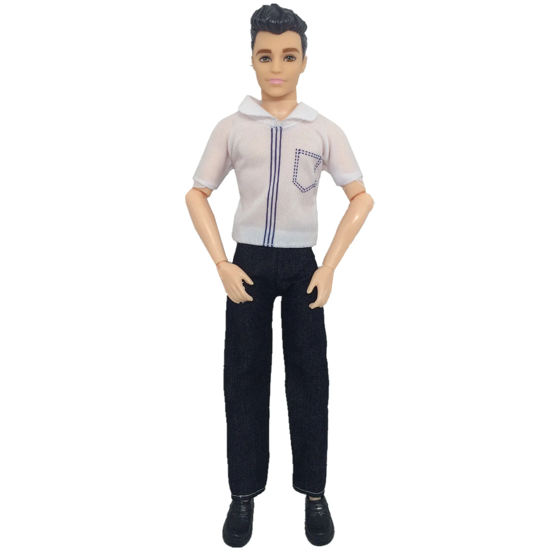 Ken Doll Clothes Shoes Fashion Daily Casual Wear Top+Pants Two-Pieces Suits  For Barbies