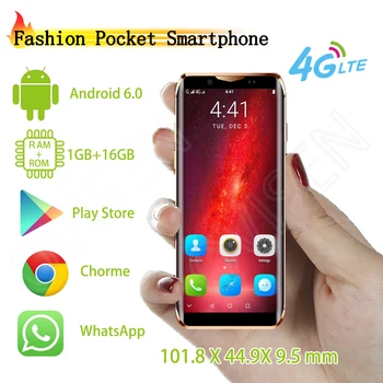 

Super Pocket Smartphone Anica i10s Android 6.0 MTK6580 16GB ROM Luxury Metal Frame Telephone Face ID GPS Google Play Store
