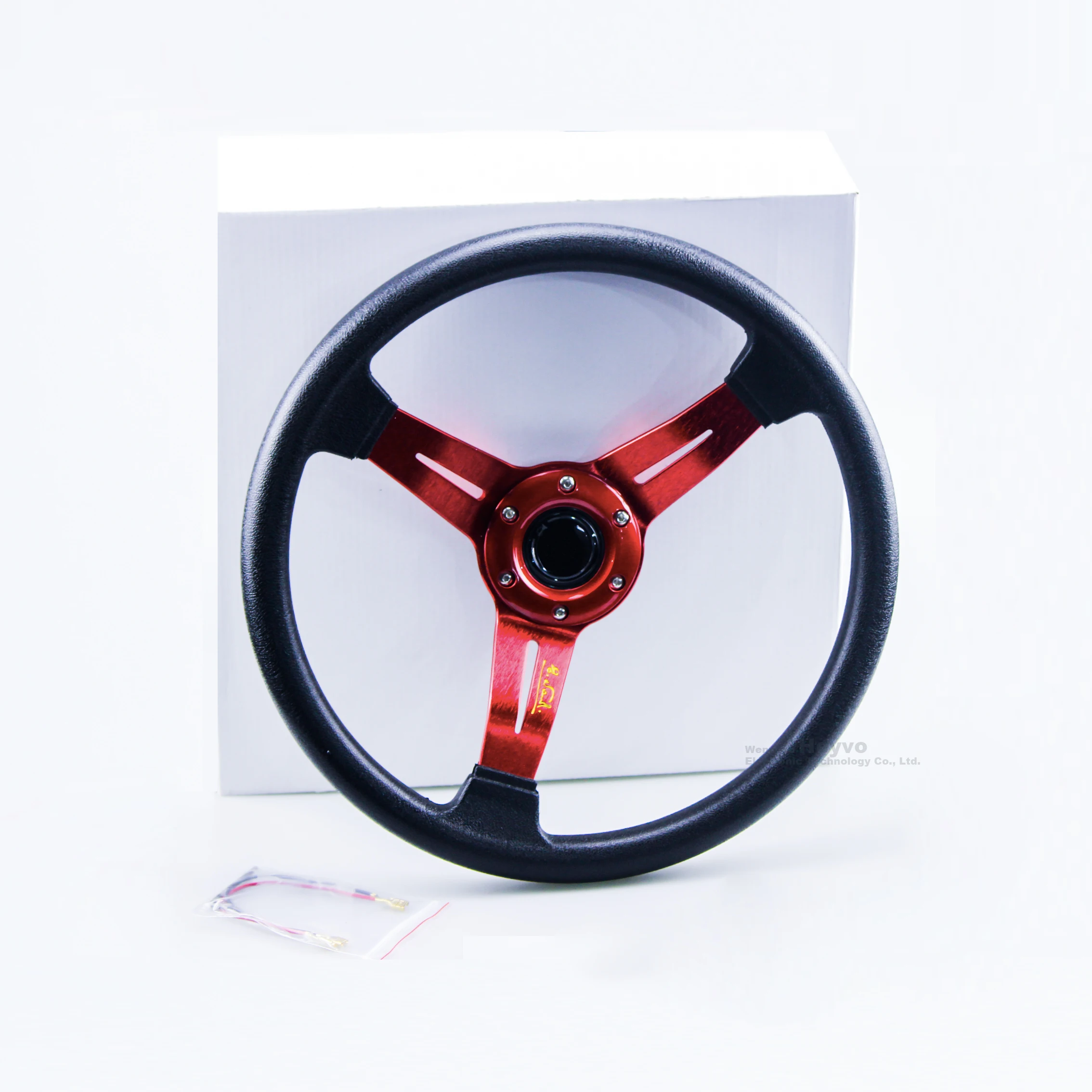 

Universal Sport Steering Wheel 14inch 340mm leather Car Racing Steering Wheel Dish Drifting Leather Aluminum Racing Wheel