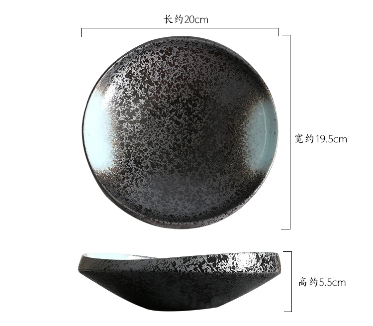 Thick Plate Deep Porcelain Plate Creative Japanese-style Irregular Ceramic Soup Vegetable Dish Hotle Restaurant Dishes Tableware