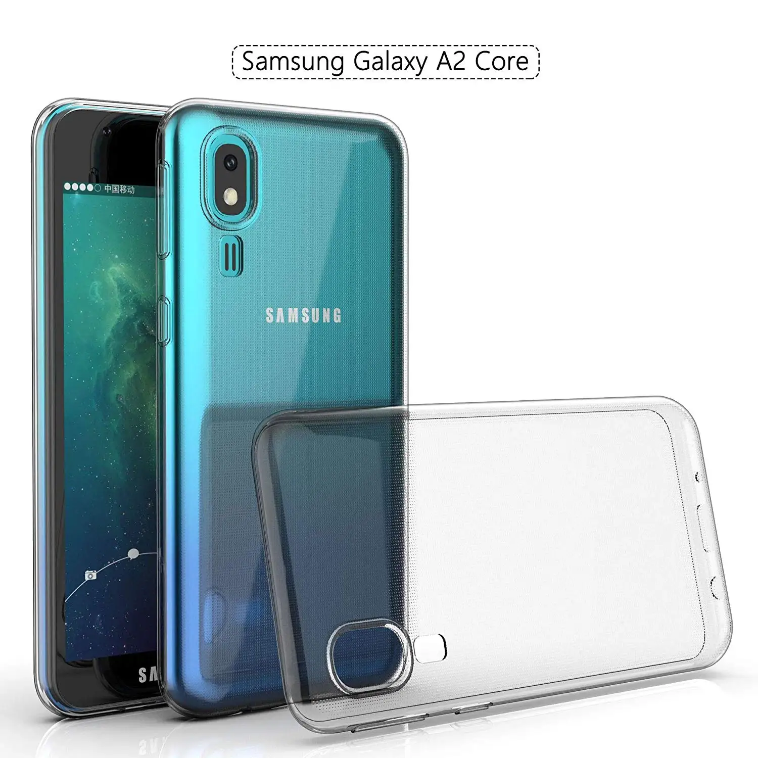 

Transparent Mobile Phone Pouch Case for Samsung Galaxy A2 Core Back Cover Clear Soft TPU Silicone 360 Protective A2Core 2019 Bag
