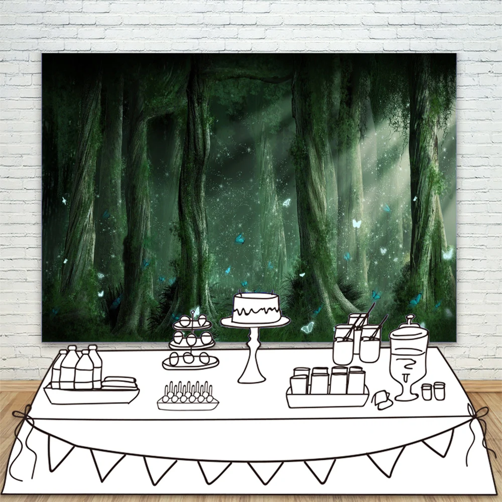 Fantastic Forest Backdrop Spring Jungle Rainforest Photography Background Wonderland Trees Plant Suburbs Picnic Studio Backdrops |