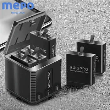 

Go Pro Batteries Charger Box Storage Case For GoPro Hero 7 6 5 Sports Camera Charging Cradle Dock Three Ports USB Charger Kit