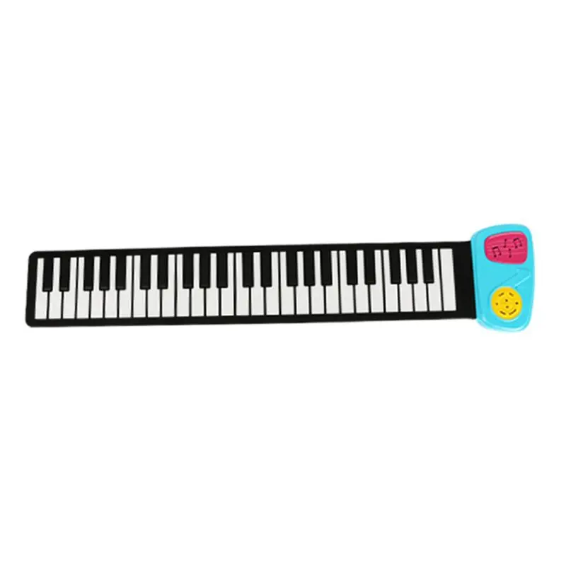 Радуга портативный складной стандартный 49 клавиш силиконовая соска электронная музыка рулонное пианино клавиатура для детей начинающих - Цвет: C