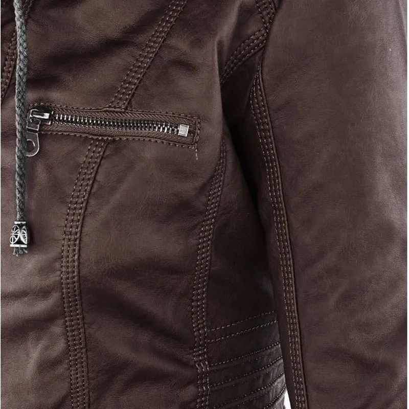 Кожаная куртка с капюшоном женская готическая искусственная PU куртка пальто мода мото искусственная кожа полиуретан пальто Женский Плюс Размер 7XL chaqueta muje