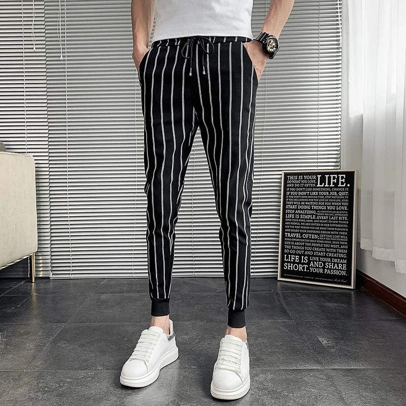 Fashion 2021 Summer Thin Striped Pants 