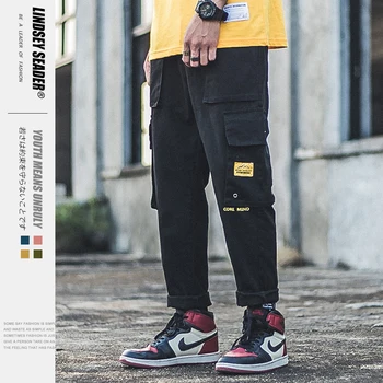 

Lindsey Seader Hiphop Cargo Pants Streetwear Men Harajuku Harem Pant Joggers Casual Fashion Tatical Pants Pockets Track Trousers