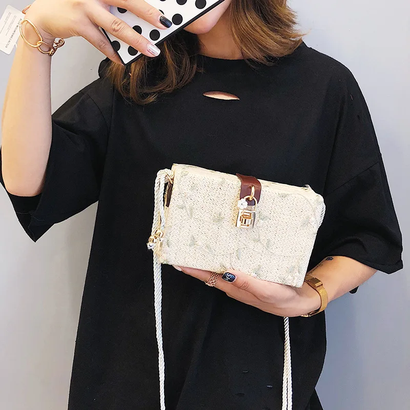 

New Arrival Bag Women's 2018 New Style South Korea Fairy Box Bag Summer INS Super Fire Straw Shoulder